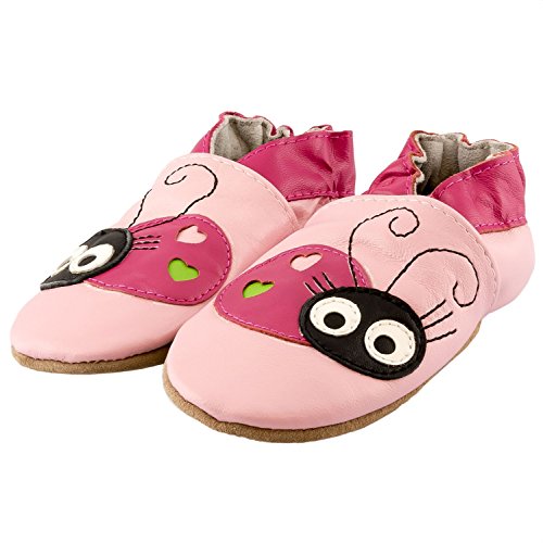 SmileBaby Premium Leder Lauflernschuhe Krabbelschuhe Babyschuhe mit verschiedenen Motiven - 2