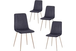 ‎GOLDFAN GOLDFAN 4er Set Esszimmerstühle Samt Sessel Moderner Wohnzimmer Stuhl mit Metallbeinen Set 4 Freizeit Stuhl, Grau