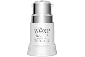 WAXP B22 to E27 Adapter, Premium Bayonet to Screw Bulb Adaptor Fitting for Ceiling Fan Light Bulb, BC to ES Lamp Base Adapter for LED, Incandescent, CFL Bulbs
