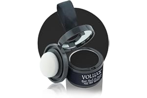 VOLLUCK Root Touch Up Hair Powder Root Cover Up Hairline Shadow Powder Dark Brown for Thinning Hair for Women and Men, Bald Spots, Eyebrows, Beard Line, Dark Blonde (Dark Black)