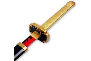 ARUAN Demon Slayer Sword About 41 inches Bamboo Blade for Cosplay Purpose Exquisite Wood Sword Collectibles and Weapon Prop Various Styles Available, Tsugikuni Yoriichi