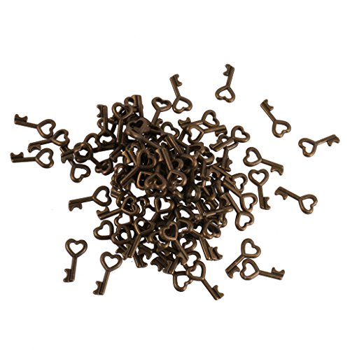 Preisvergleich Produktbild 100pcs Antike Bronze Herz Schlüsselanhängercharme Schmuckhandwerk 16 * 8mm