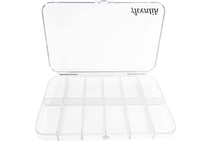 Aventik Polycarbonate Fly Fishing Box Four Different Multi-Compartment Option Fishing Tackle Box Great Pocket Size 7.52X5.24X1.08inch (12C)