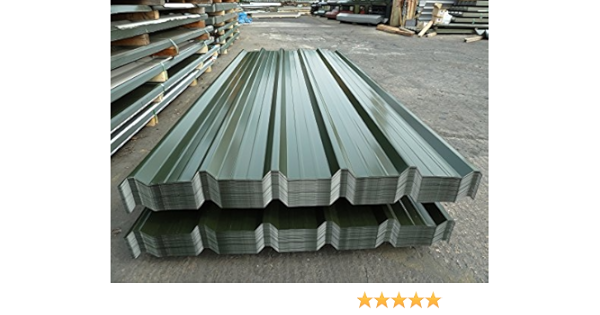 Rhino Steel Cladding Box Profile Juniper Green Polyester Coated Metal Steel Roofing Sheets Parcel Of 10 X Roof Sheets Pack Of 10 Sheets In 10 3 05m Lengths Amazon Co Uk Diy Tools