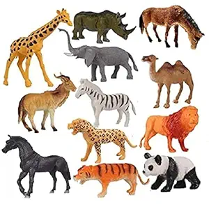 BRD Safari Animal Toys Figures, 8 PCS Realistic Jumbo Wild Jungle Animals Figurines, Large African Zoo Animal Playset Plastic Animal Learning Toys for Kids Toddlers Boys Girls