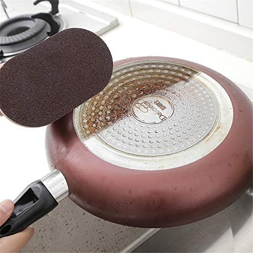 Magic Sponge Eraser with Handle Nano Emery Cleaning Sponge Kitchen Stain Remover Brush Tool (Brown)