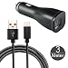 Produktbild Original Samsung KFZ Ladegerät Charger für alle Geräte mit USB Anschluss Schnellladegerät 2A Modellnummer EP-LN915U Schwarz + wortek USB-C Kabel 3A Schnellladekabel geflochtenes Nylon Schwarz 3m Kabel
