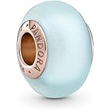 Pandora Colours 14k Rose Gold-plated Charm with Frosted Murano Glass