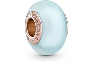 PANDORA Colours Dije chapado en oro rosa de 14 quilates con cristal de Murano esmerilado