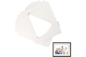 BEEJOY Picture Mounts, 10 Pieces 10 x 8 Inch Off White Photo Frames Mounts Fit for 8 x 6 Image Square Cardboard Inserts Mounts Picture Frame Mat for Photos Posters Artworks Paintings Prints