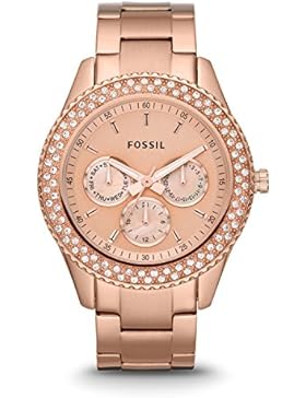 Fossil Damen-Armbanduhr Stella Multifunktion Analog Quarz Edelstahl beschichtet ES3003