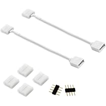 5er Set 4-polige Klippverbinder Für RGB LED Streifen – 30 Cm Länge Zur Einfachen Überbrückung Von Ecken Und Lücken