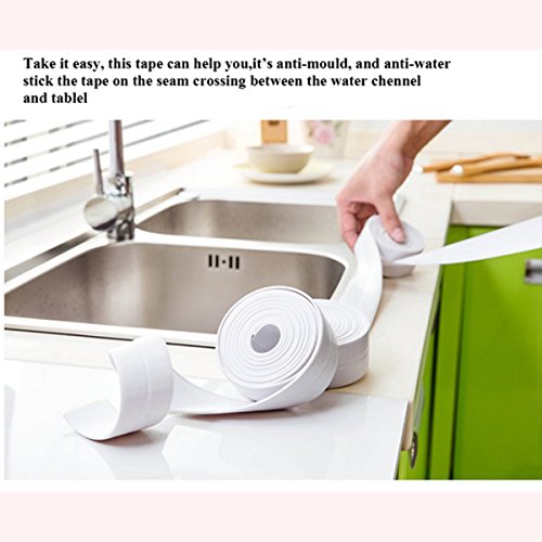 ELEGIANT Wasserdicht Band Küchen Badezimmer Anti Mehtau Dichtungsband für Wand Wannen Randschutz usw 3.2Mx3.8cm - 2