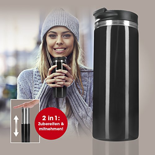 French Press to go Thermo-Becher-Kaffeebereiter to go Becher 2in1 300ml ( Keine fortlaufende Extraktion! Kaffee wird im Zeitverlauf nicht stärker ) - 7