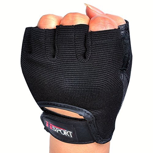 IISPORT Fitnesshandschuhe Trainingshandschuhe damen und herren für Workout Gewichtheben Bodybuilding, Schwarz, Gr. S-XL - 2