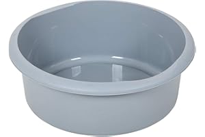 Addis 518458 Eco Made from 100% Plastic Round Washing Up Bowl, 7.7 Litre, Recycled Light Grey, 34 x 34 x 13cm