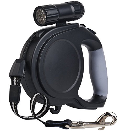 Preisvergleich Produktbild Kuiduo Hundeleine, automatisch, einziehbar, tragbar, mit LED-Taschenlampe