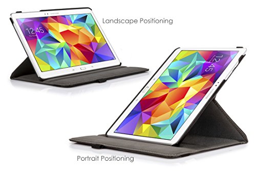 ForeFront Cases® Neue Leder Drehbar Hülle / Tasche / Case / Cover für Samsung Galaxy Tab S 10.5 T800 – Rundum-Geräteschutz und intelligente Auto-Sleep-Wake-Funktion mit 3-JAHRES-GARANTIE VON FOREFRONT CASES – inkl. Eingabestift - 2