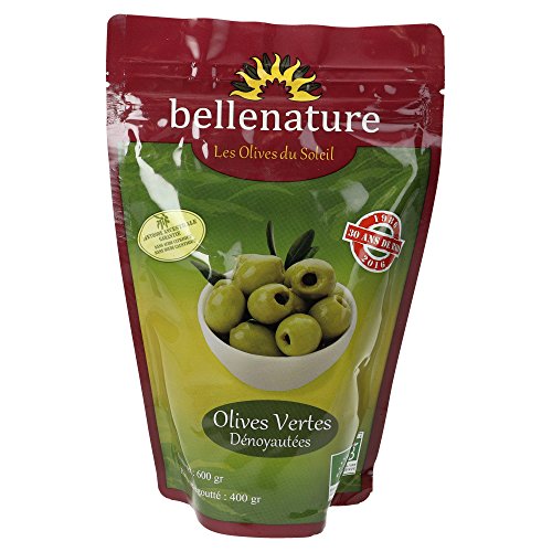 Belle Nature Olives Sachet Vertes Dénoyautés Bio 400 g - 1 pc
