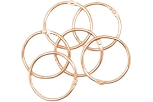 Craftelier - Lot de 6 Anneaux de Reliure en Métal pour Scrapbooking et Crafting | Anneaux pour Albums, Carnets, Planners ou Agendas | Taille Ø 45 mm - Couleur Or Rose