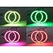 Produktbild 4 Stück, 60 mm, RGB Halo Ring Auto Scheinwerfer Angel Eyes Motorrad mit 24 Tasten-Controller
