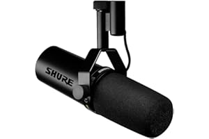 Shure SM7dB Dynamiczny mikrofon wokalowy do transmisji, podcastów i nagrywania, szeroki zakres częstotliwości, ciepły i gładki dźwięk, solidna konstrukcja, zdejmowana osłona przeciwwietrzna - czarny