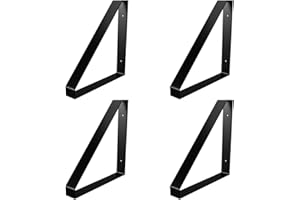 Amig - Pack de 4 Soportes Triangulares para Estantes Industriales - 211 x 261 x 30 mm - Acero Negro Mate - Soporte Estantería Pared - Diseño Funcional y Resistente - Ideal para Estanterías de Pared