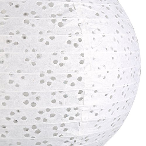 ONEDONE 5 Stücke 10″ Lampion Laterne Papier Weiß Gartenlampion Papierlaterne Hängedekoration Lampenschirm Deko Feste Geburtstag - 4