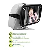 iRegro Rücksitzspiegel für Babys, Große Rückspiegel für hintere Sitz Kind zugewandt Passt in jede verstellbare Kopfstütze , Neige und Drehfunktion, splitterfrei - 8
