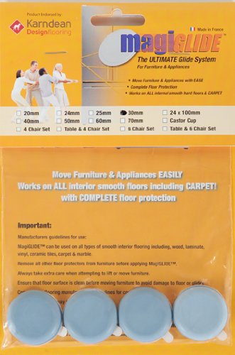 Appliance Movers by MagiGLIDE 4 Pack 30mm Disc. The ULTIMATE glider for furniture & appliances with complete floor protection, endorsed by Karndean Designflooring