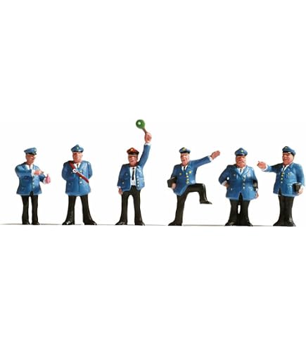 NOCH Rangierer Figuren-Set Für Modelleisenbahn TT - 6 Handbemalte Figuren Für Bahnhofsszenen