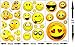 Produktbild XXL Emoji Smiley Vinyl Aufkleber Riesen-Sticker Dekoration 001/3 große Bögen (30 x 55 cm)/teilweise mehrschichtig mit 3D Effekt und Hologramm-Aufdruck/Lustige Whatsapp Facebook Emoticon Deko