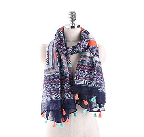 FEEHAN Beidseitige geometrische Muster erweitert warmen Schal,Outdoor Frühling und Sommer Schals,Studenten Schals, Frau Scarf,Schal Schlauchschal Damen Langschal Loop schal schal Tuch - 2