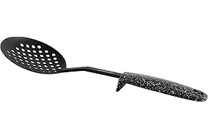 STONELINE Écumoire avec Support 34 cm, Ustensile de Cuisine, Plastique, convient pour les Ustensiles de Cuisine avec Revêtement Antiadhésif, Noir
