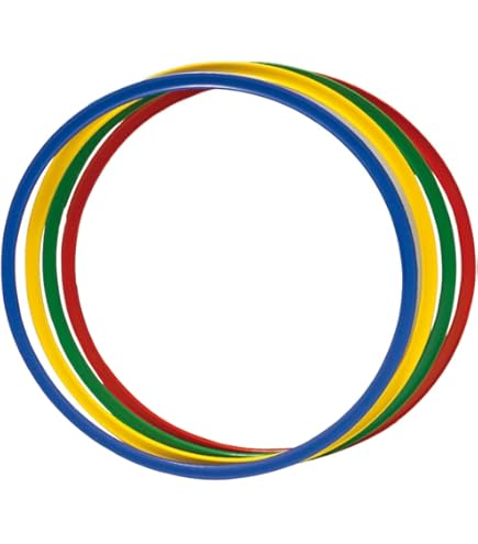 Cerceau Rond En PEHD - Diamètre 50 Cm, Couleur Jaune Vif - Parfait Pour Le Jeu, La Décoration Ou Le Bricolage