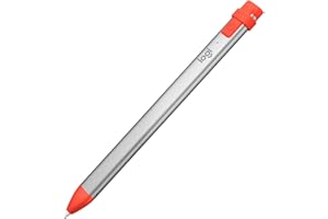 ‎LOGITECH Logitech Crayon Digital Pencil for Education, digitaler Zeichenstift für alle ab 2018 veröffentlichten iPads mit Apple Pencil Technologie, Anti-Roll-Design und dynamischem Smart-Tip - Silber/Orange