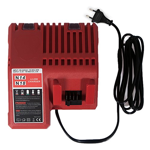 FLAGPOWER Ladegerät 14.4V 18V Li-ion Werkzeug Akku Ersatz Ladegerät für Milwaukee 14.4V-18V Li-ion Batterie M18 48-59-1812, 48-59-1807, 48-59-1806, 48-59-1840, 2710-20 - 2