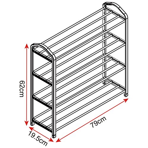 WOLTU #170 Schuhregal Schuhablage Schuh Ständer Regale , 4 Schicht Schuhständer für 16 Paare Schuhe , Creme(79×19.5x62cm) , SR0024cm4-a - 9