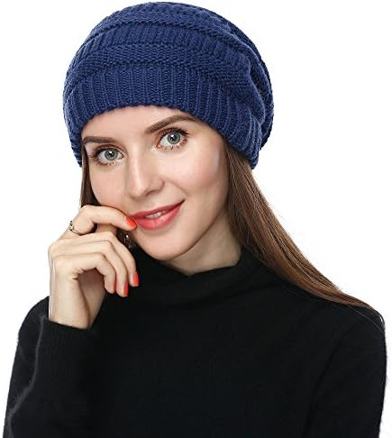 JULY SHEEP Womens Wool Knitted Slouchy Beanie Skully Hat Oversized Baggy Chunky Cable