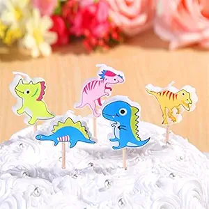 Partysanthe Dinosaur Birthday Candle for Dino Theme Party 5pcs