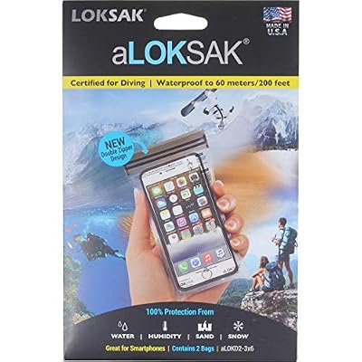 LOKSAK Aloksak Sac de Protection pour Apple Double Fermeture Éclair et Sac étanche Transparent Transparent 3.75 x 7-inch