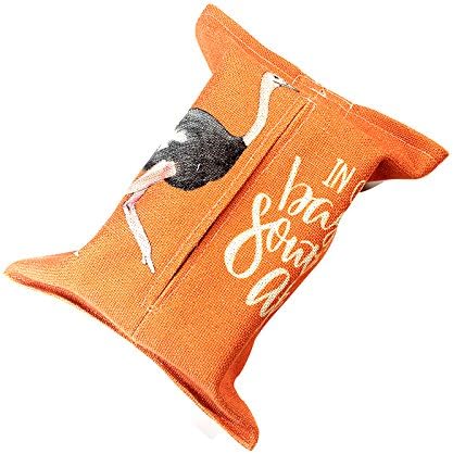TISZJHU Cloth Cotton Linen Tissue Cute Cartoon Paper Box Tissue Bag Living Room Tableware Tissue Box Tissue Bag Tissue Box,ostrich