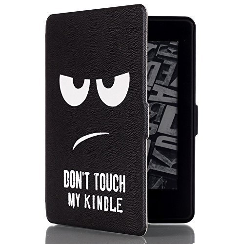 Kindle Paperwhite Hülle 2015 300 PPI mit Magnet Cool Design Leder Ultra Slim E-Reader Schutzhülle Wake Up / Sleep Funktion für Alle Kindle Paperwhite 2015 / 2014 / 2013 / 2012- DON'T TOUCH MY KINDLE