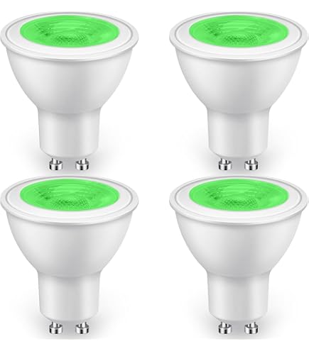 Bombilla LED GU10 Verde 5W (Equivale A 50W Halógena) – Pack De 2, Luz MR16 Color, No Regulable, 500LM, 120°