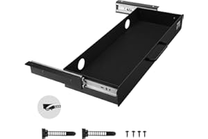 VEVOR Tiroir Coulissant sous Bureau, 635x232x75 mm, Tiroir Organisateur de Rangement de Bureau Caché, Capacité de Charge 5 kg, Espace Économisé pour Maison sous Table, Poste de Travail Assis-debout