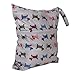 2-Zip Washable Baby Cloth Diaper Nappy Bag Dog Pattern