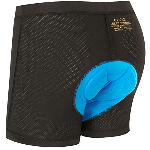 Eono Essentials - Short de Cyclisme à Rembourrage 3D pour Homme, S-XXXL Noir