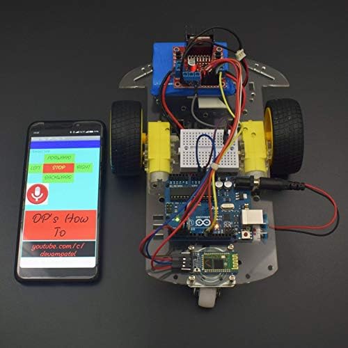 REES52 Voice Controlled Robot Car Using L298N Motor Driver Module and HC-05 Bluetooth Module Interfacing Arduino Uno with Step by Step Instruction Manual - KT729