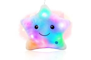 Shengou Cuscino a forma di stella a LED,LED Star Peluche a forma,Cuscino stella luminosa,Cuscino Stella Luminosa a LED,Forma di Stella Cuscino di Peluche,Cuscino Luce LED,Cuscino luminoso