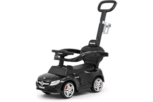 Jeździk auto pojazd pchacz z rączką dla dzieci MERCEDES-AMG C63 Czarny Milly Mally